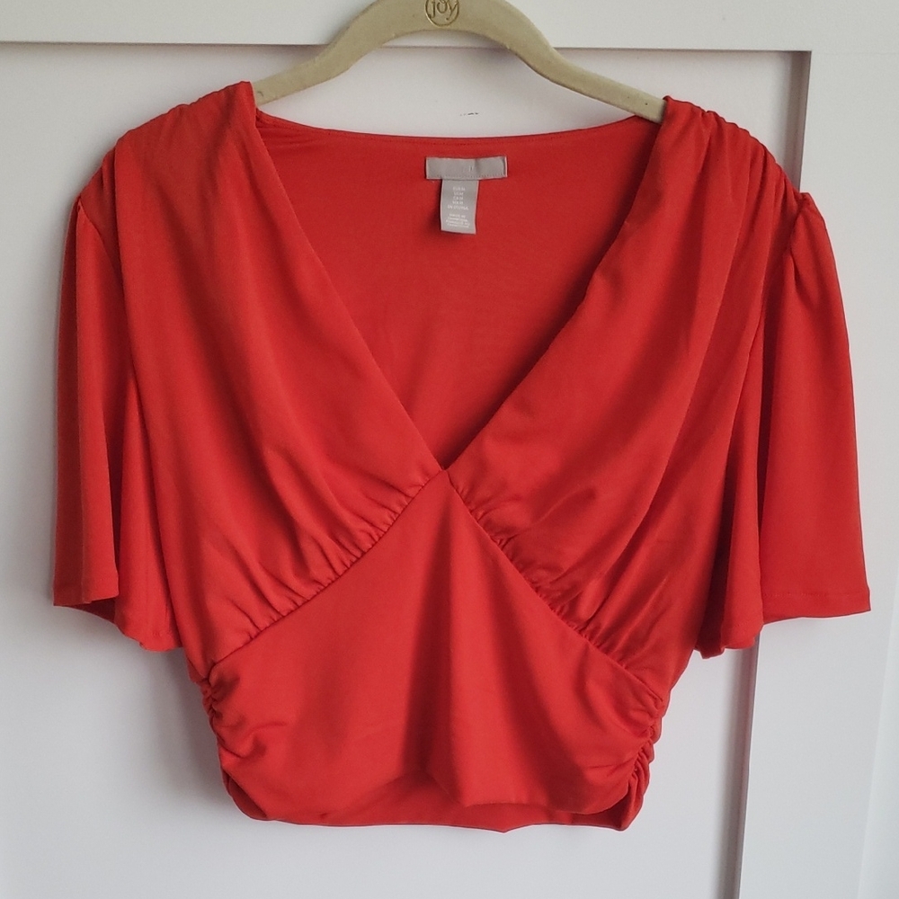 H&M Vibrant Orange Red Top